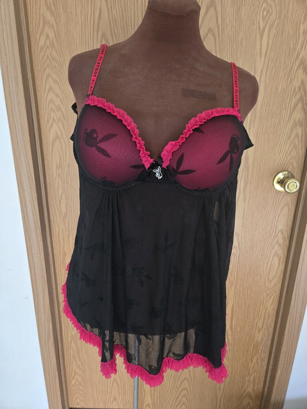 Playboy Intimates Sheer Babydoll With Bunny Logo